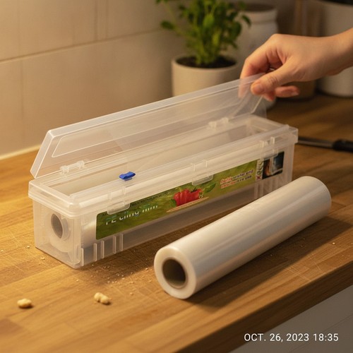 Cling film dispenser - dispenser, cutter